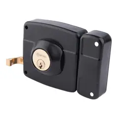 OISTER - Cerradura sobreponer reja negro 111 con caja