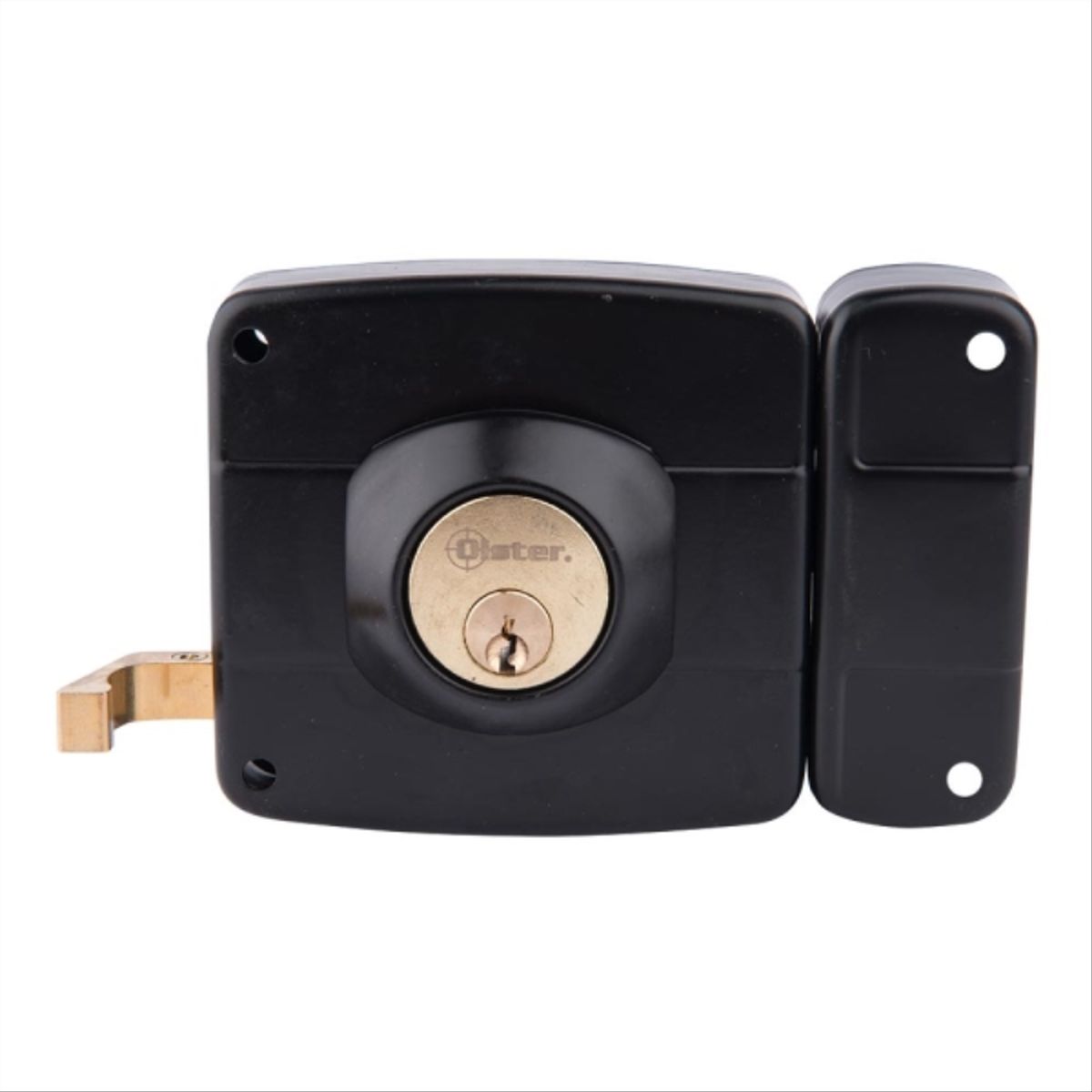 OISTER - Cerradura sobreponer reja negro 111 con caja