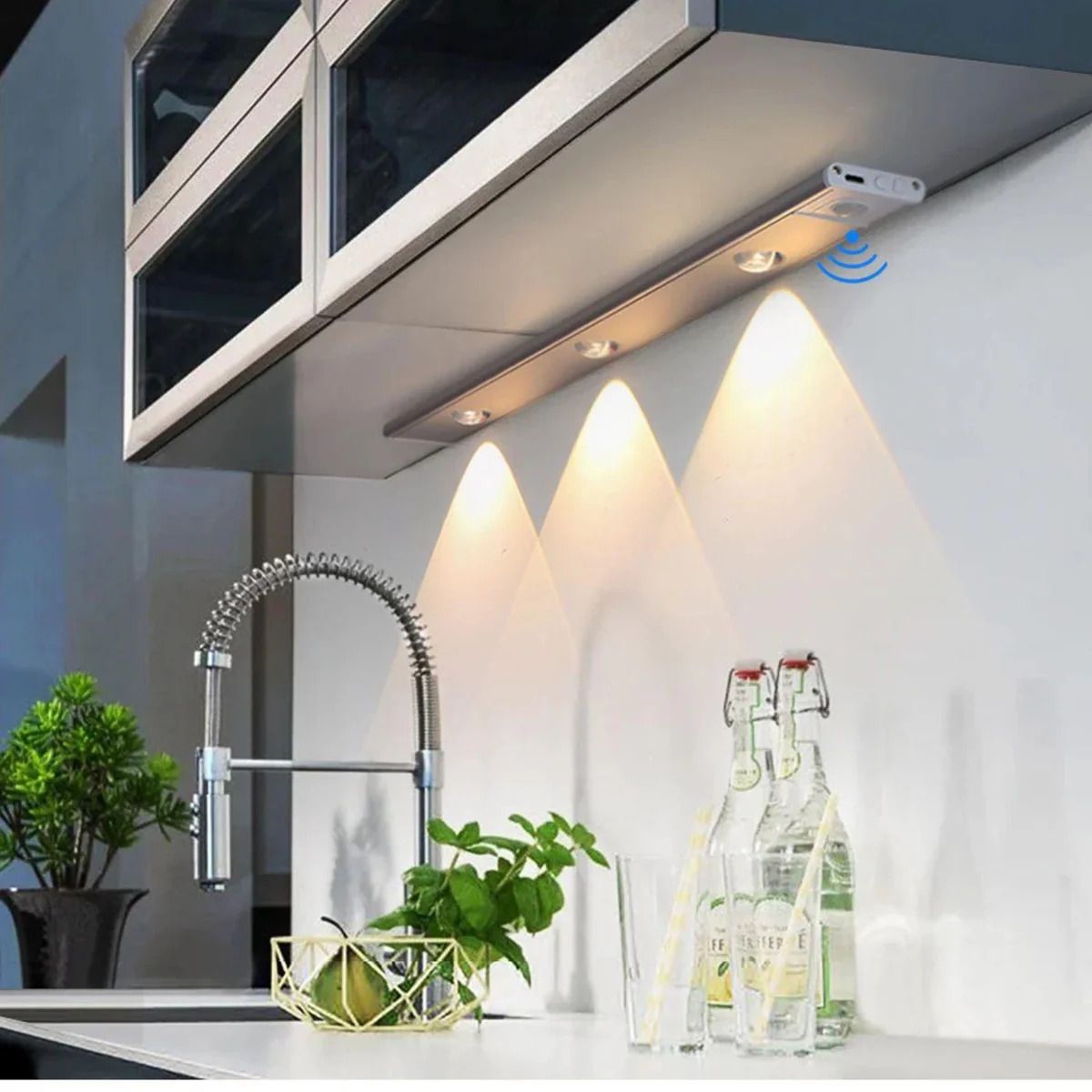 GENERICO - Luz Barra Led Recargable Con Sensor De Movimiento Multiuso 3 tonos 40cm