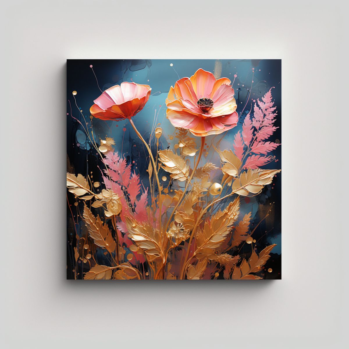 GENERICO - Pinturas Decorativas Tema Rectangular A Hojas De 60x60 Cm