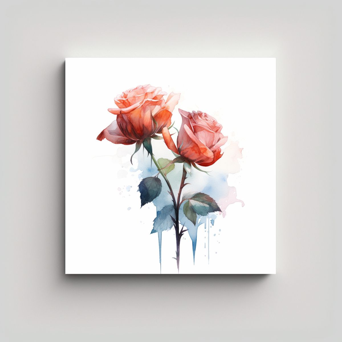 GENERICO - Correia Rosa Acuarela Emergente Fondo Blanco 60x60 Cm.