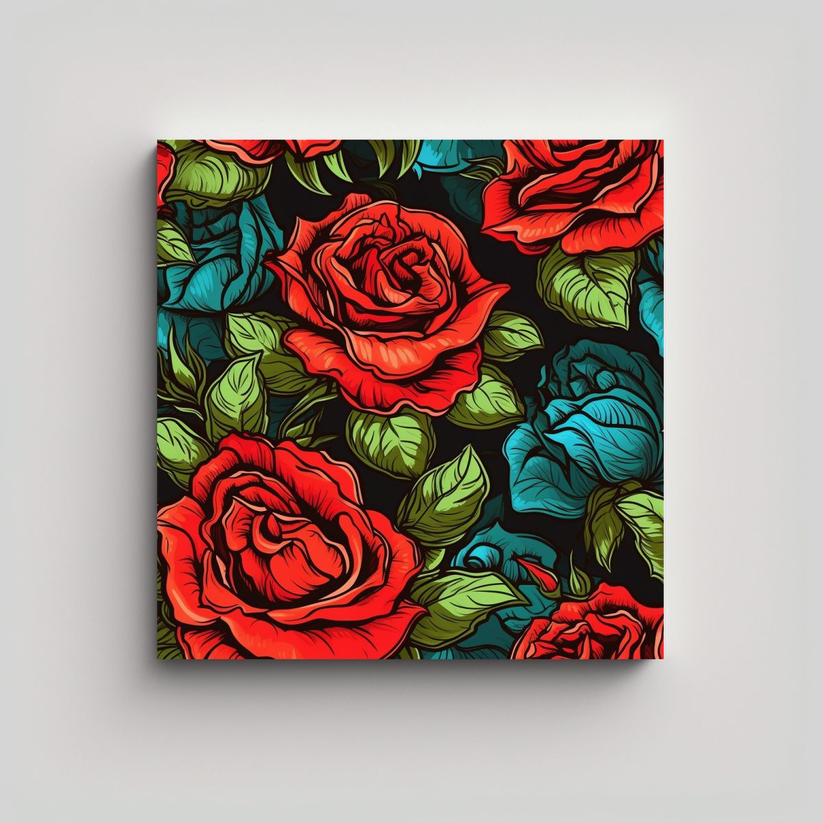 GENERICO - Cuadro Vintage Rockabilly Esquema Expresivo De 60x60 Cm