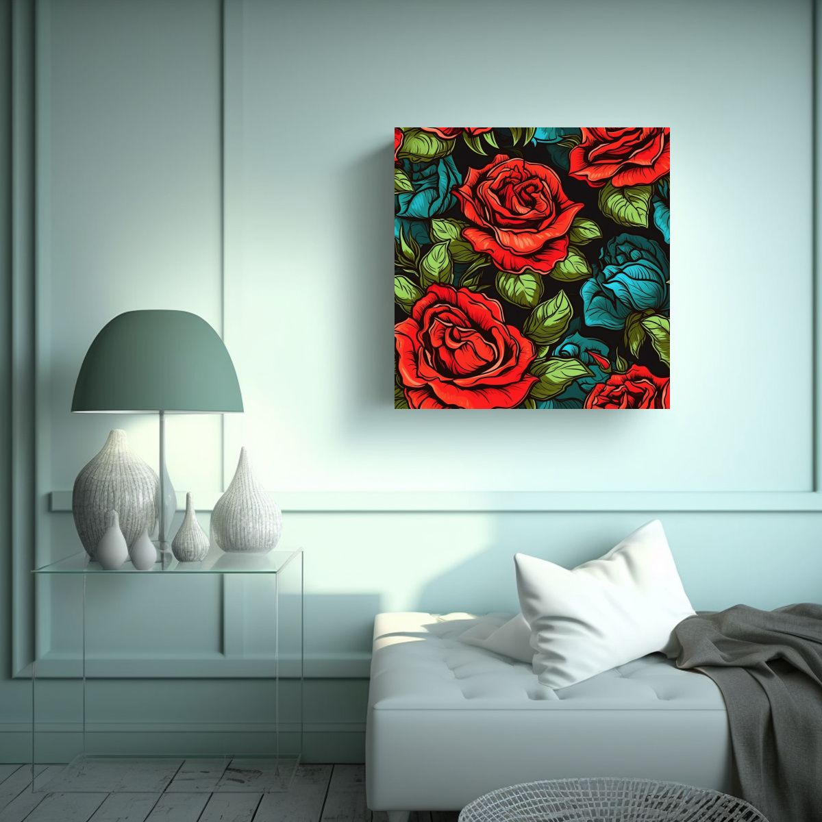 GENERICO - Cuadro Vintage Rockabilly Esquema Expresivo De 60x60 Cm