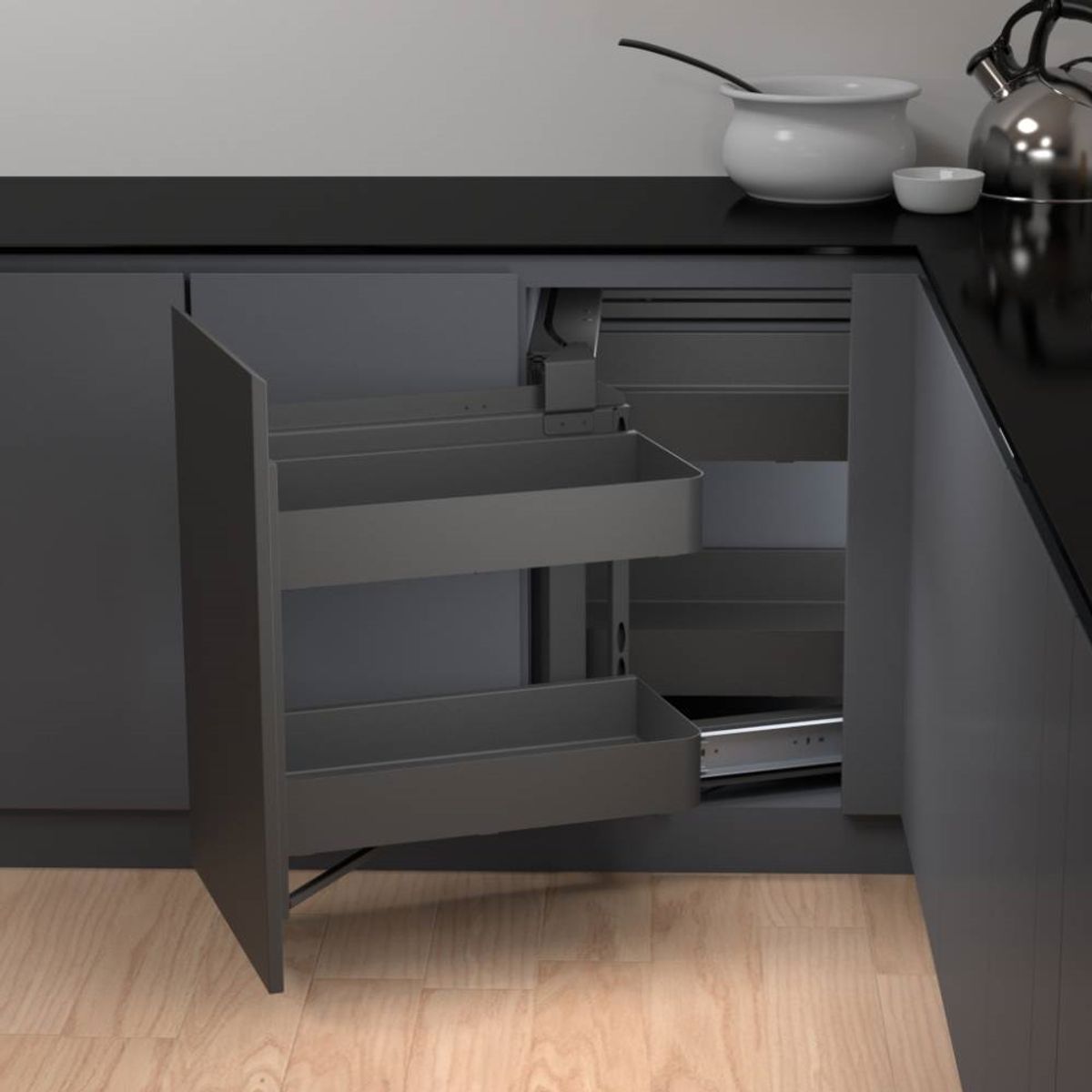 Rincon magico izquierdo para muebles 900mm antracita, marca KUTZ - Foto Principal