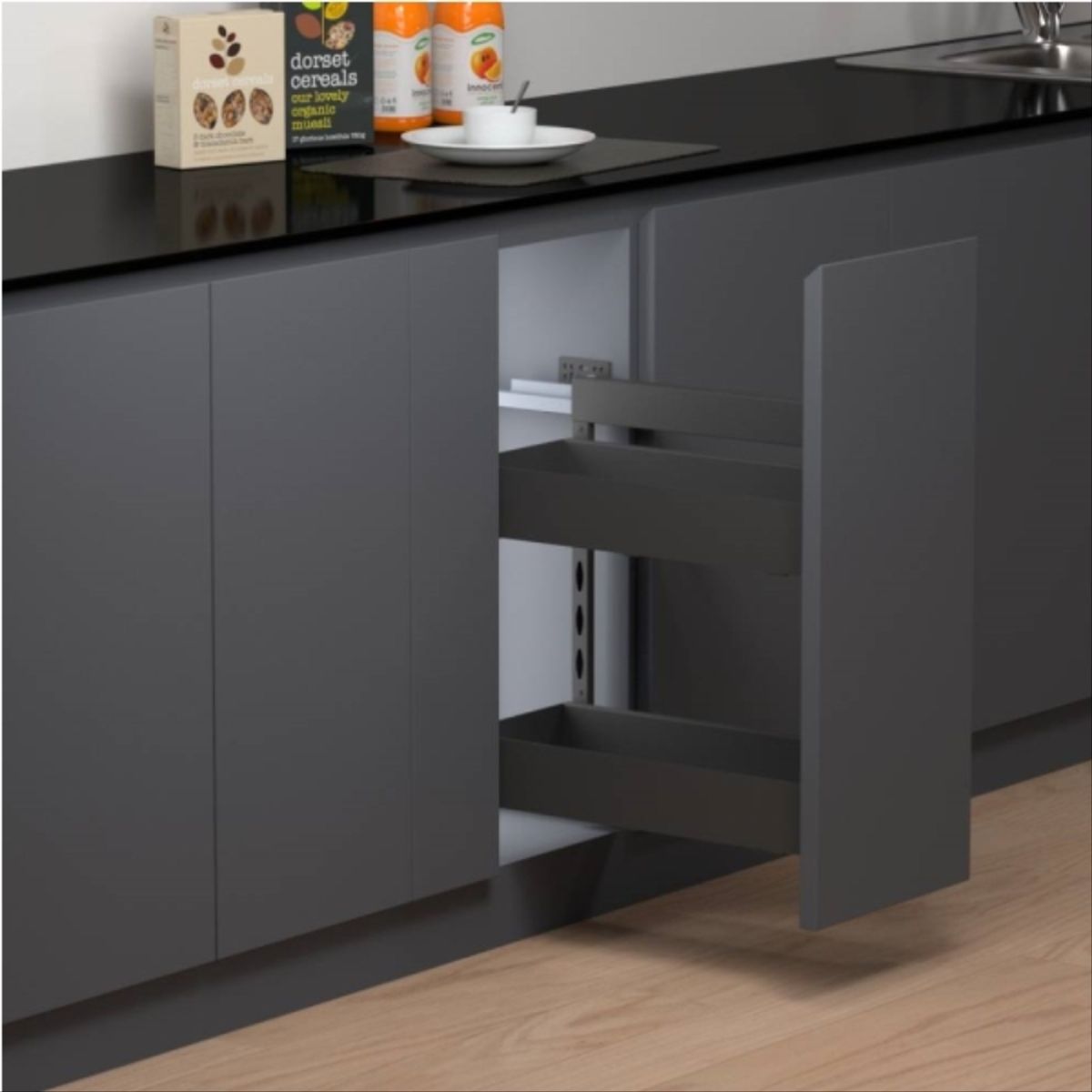 KUTZ - Cesta extraíble lateral antracita 250 mm