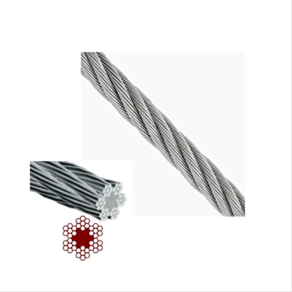 IMPORPER - Cable acero gal 6x7 + fc 5/32 ( 10mt)
