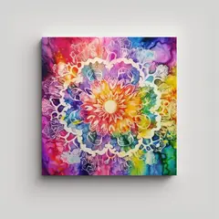 GENERICO - Arte Mandala Grande En Marcadores De Alcohol Por 60x60 Cm