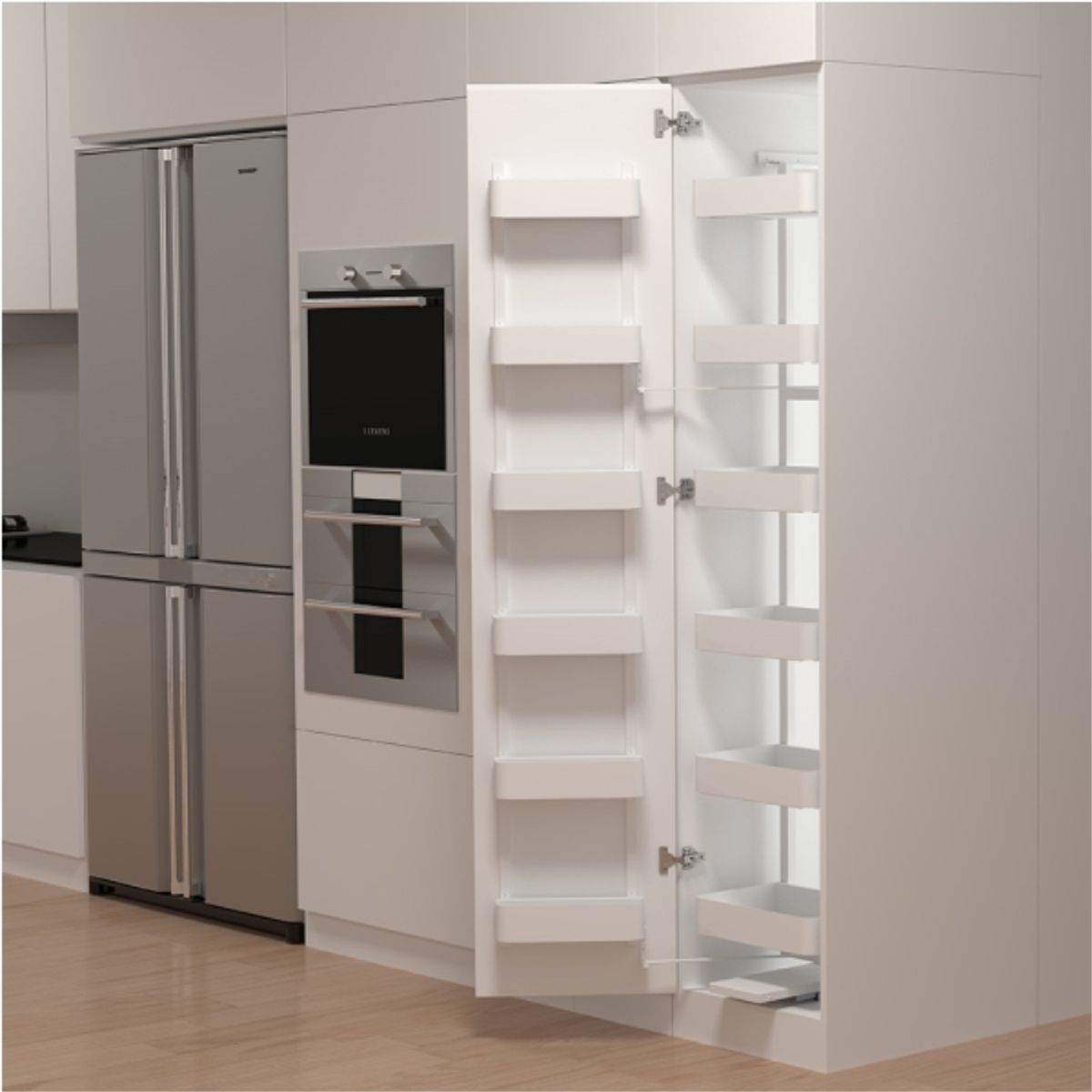 KUTZ - Despensa extraible para mueble 1 pta 6 cestos 450mm blanca