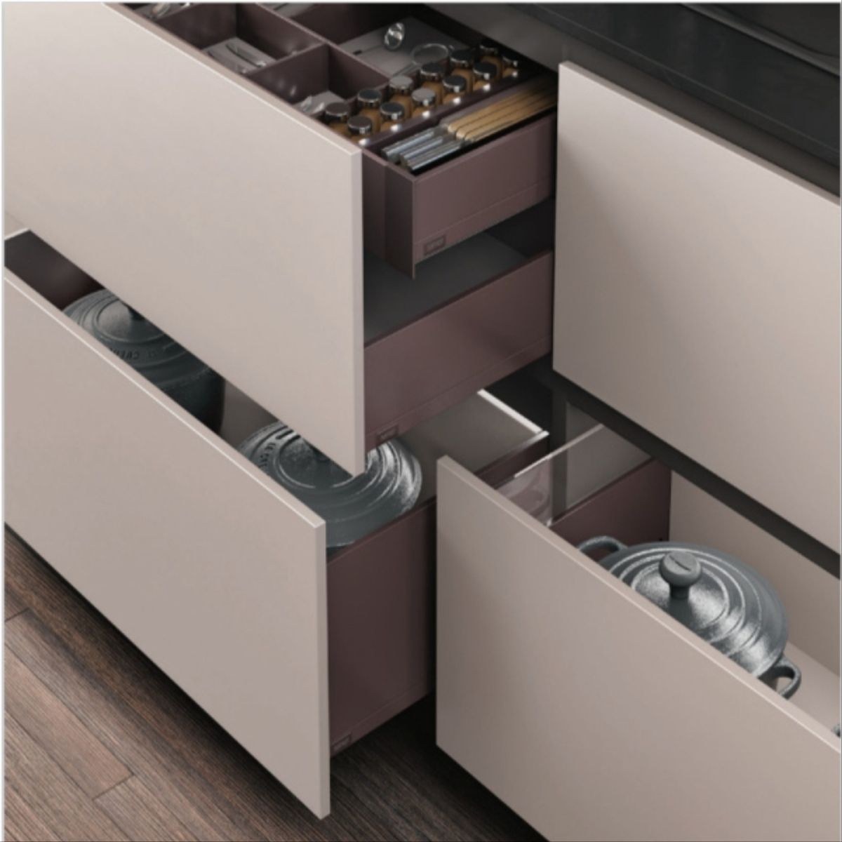 SAMET - Sistema cajon extraccion total smarflow bajo 500mm antracita