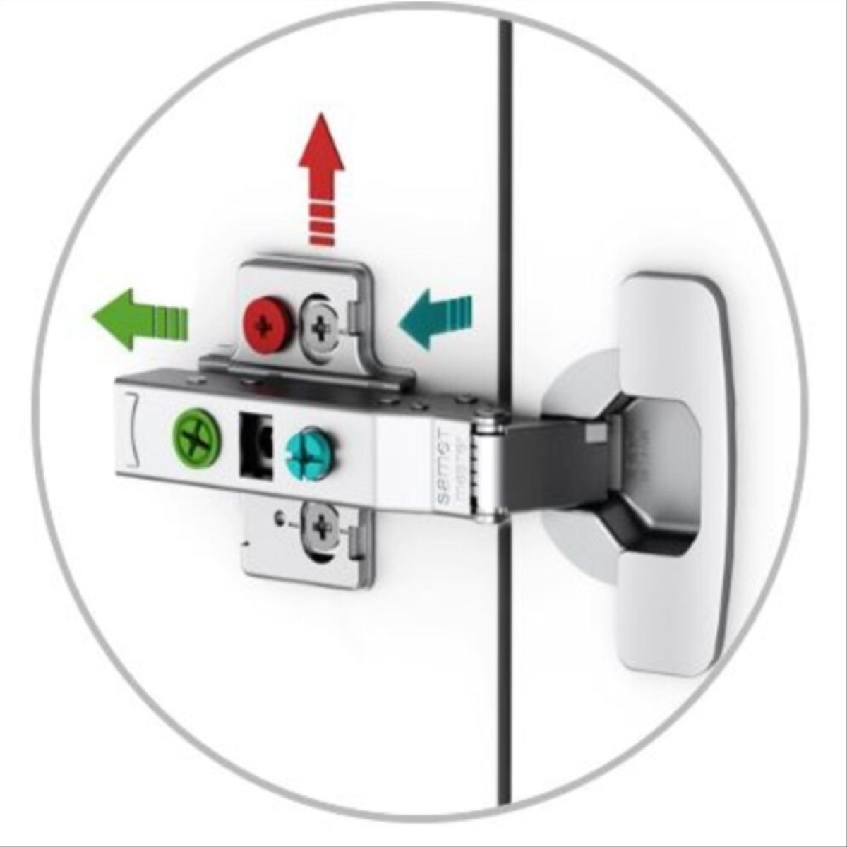 SAMET - Bisag. 35 recta cierre suave 3d clip tarugo 10mm 2unds