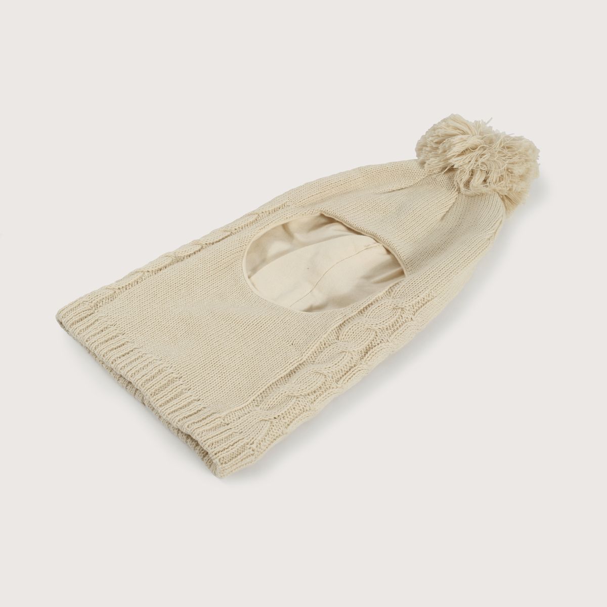 OPALINE - Pasamontaña de algodón color crema para niños