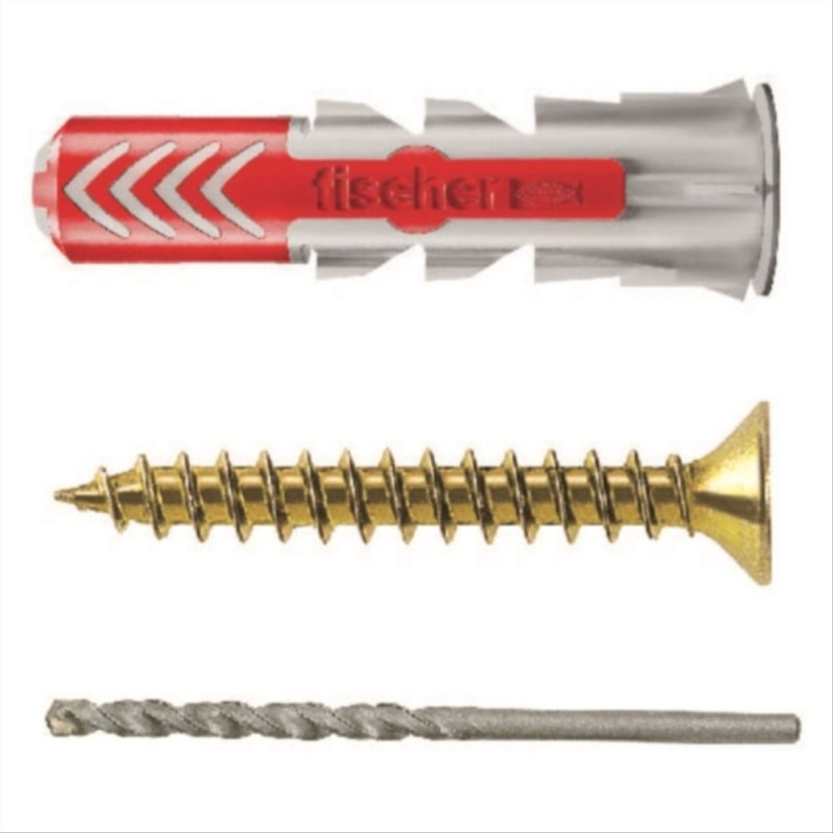 FISCHER - Tarugo Universal Duopower 8mm + Tornillo 5x45mm + Broca de 8mm  8 unidades