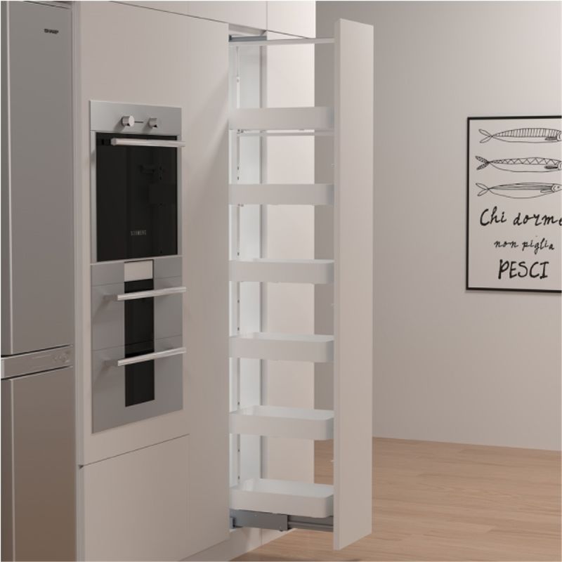 KUTZ - Despensa extracion frontal 6 cestos 300mm para muebles blanca