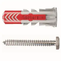 FISCHER - Tarugo Universal Duopower 10mm + Tirafondo 4 unidades