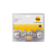 YALE - Cerradura pomo simple paso acero inoxidable