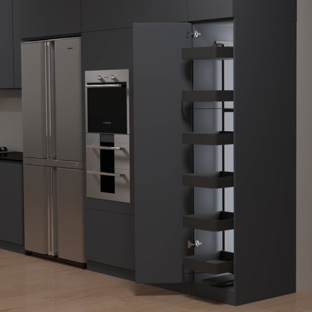 KUTZ - Despensa extraíble 6 cestos para muebles 600 mm antracita