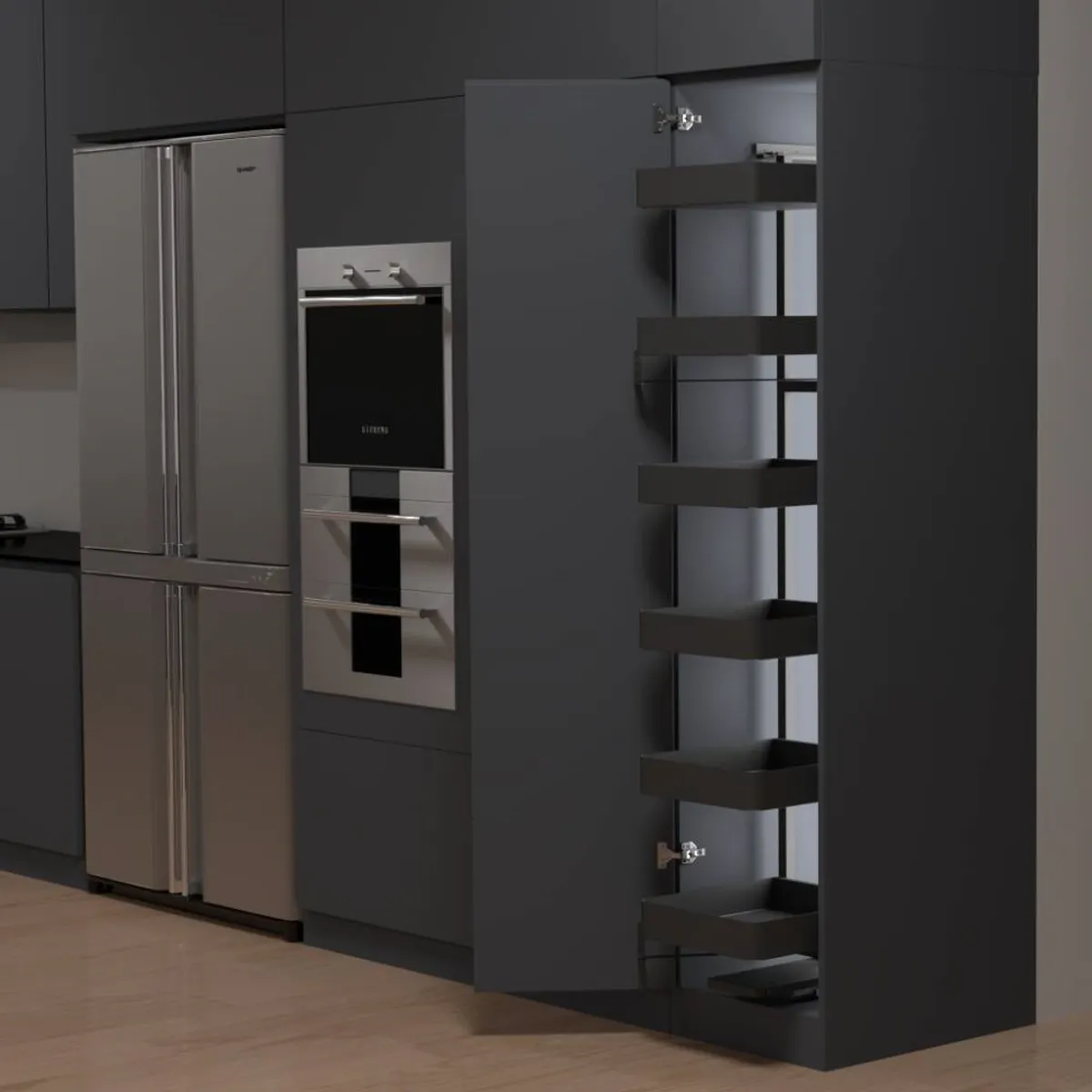 KUTZ - Despensa extraíble 6 cestos para muebles 600 mm antracita