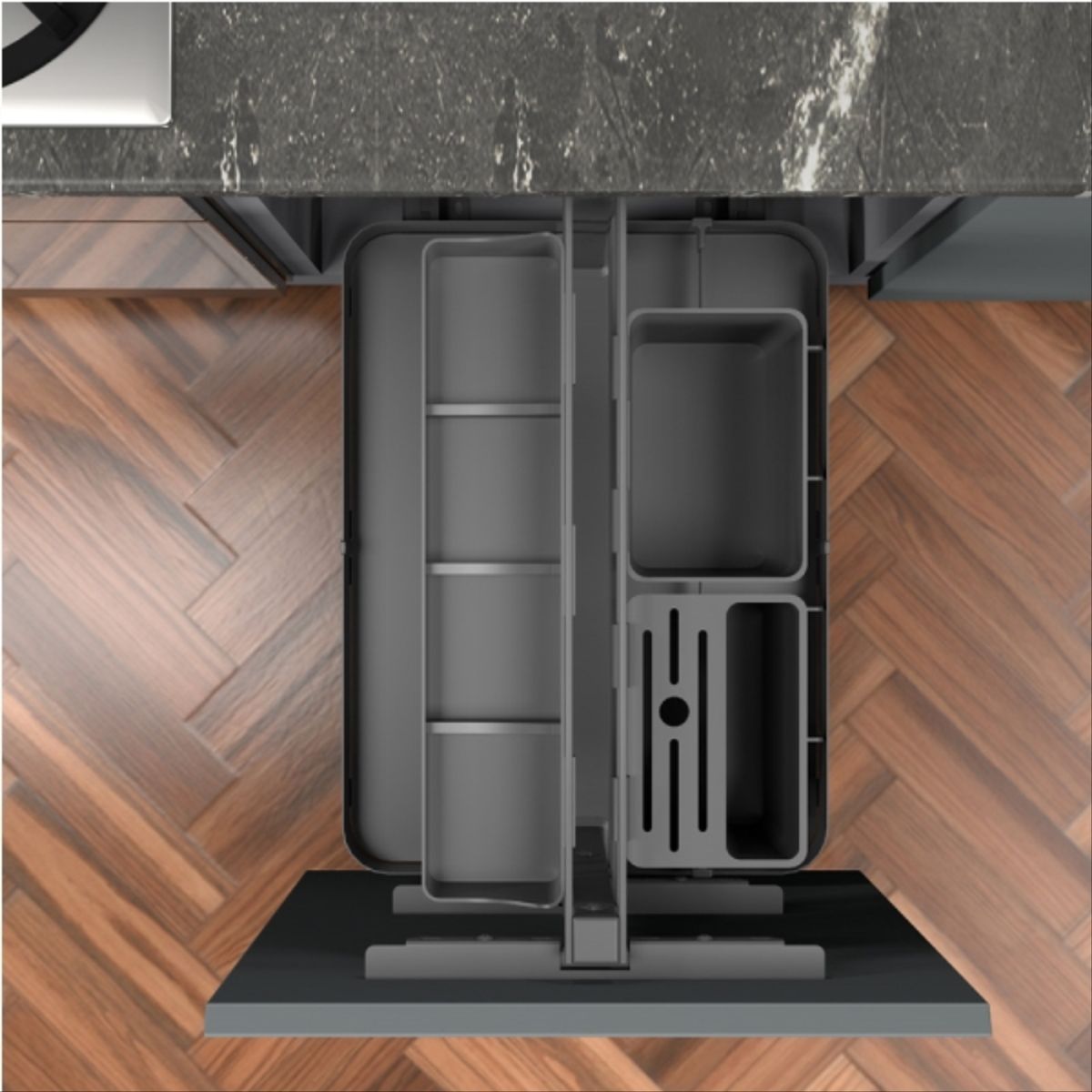 KUTZ - Cesta extraible cierre suave multiuso para muebles 35cm antracita