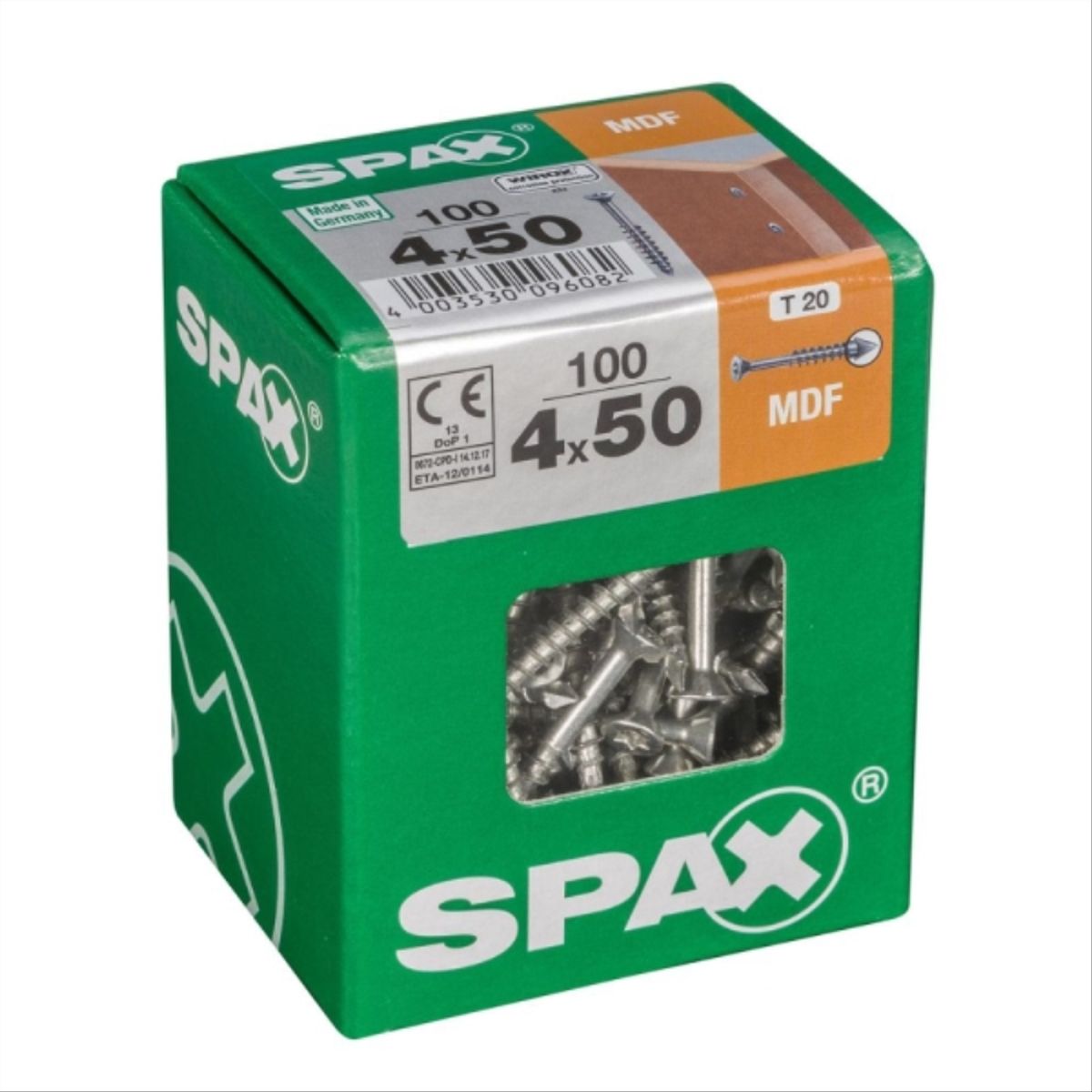 SPAX - Tornillo mdf plana   tx wirox 4x50 100unds
