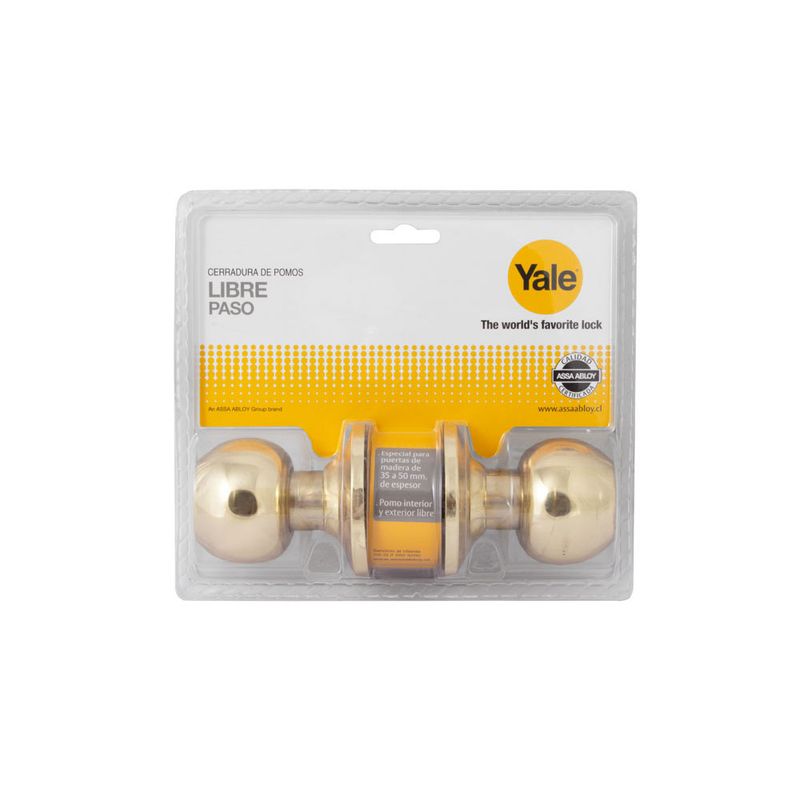 YALE - Cerradura pomo simple paso bronce
