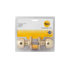 YALE - Cerradura pomo simple paso bronce