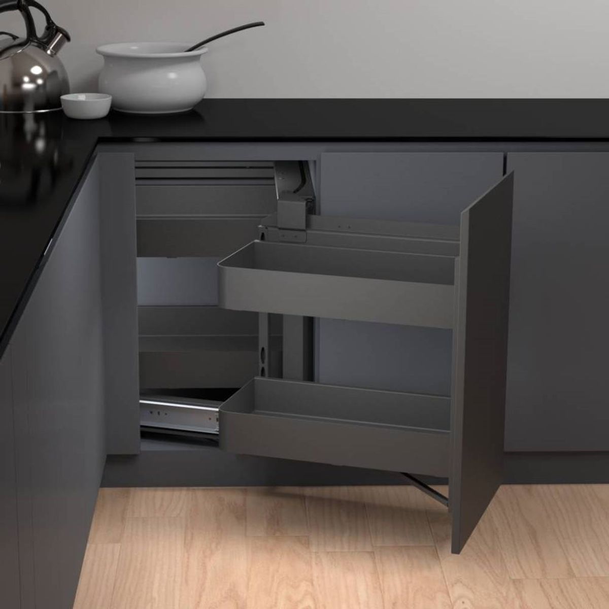 KUTZ - Rincon magico derecho para muebles 900mm antracita