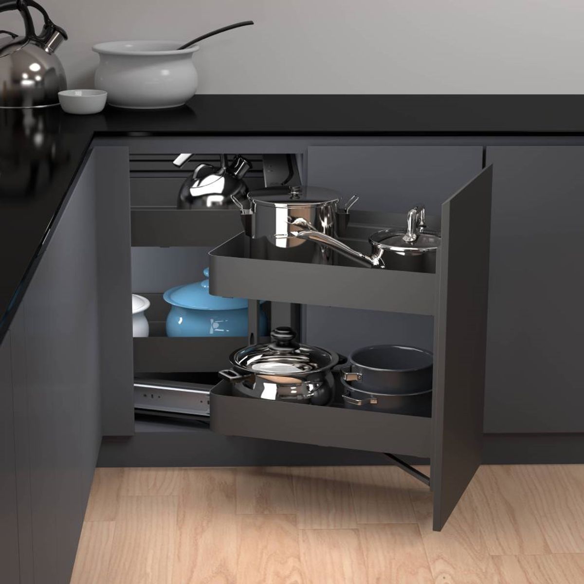 KUTZ - Rincon magico derecho para muebles 900mm antracita