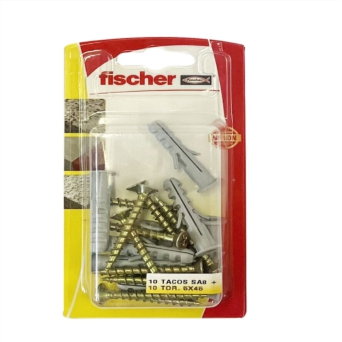 FISCHER - Tarugo Nylon SA5mm + Tornillos 3.5x30mm  4 unidades
