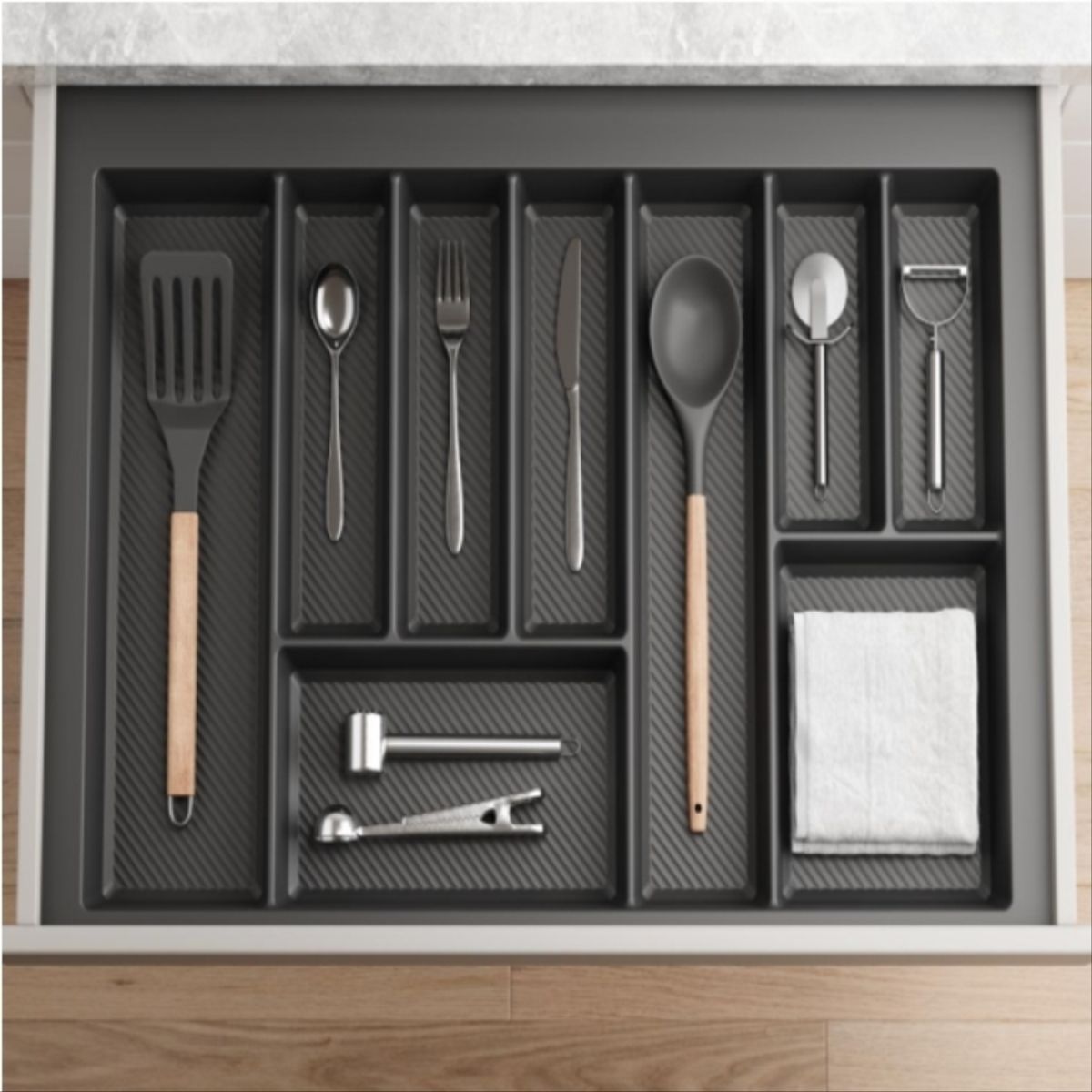 KUTZ - Cubertero plastico color antracita de alta resistencia