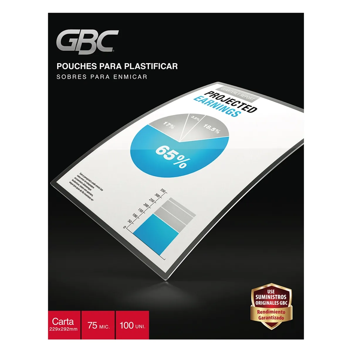 GENERICO - Caja Pouches GBC Carta 3MIL (75 Mic) – Pack 100 Unidades