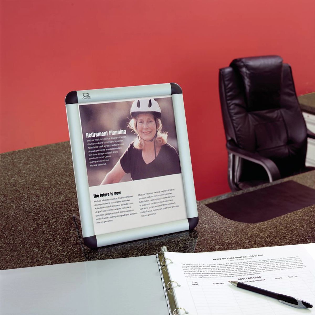 QUARTET - Señalética Clip de Aluminio para Mesa o Muralla 22x28 cm