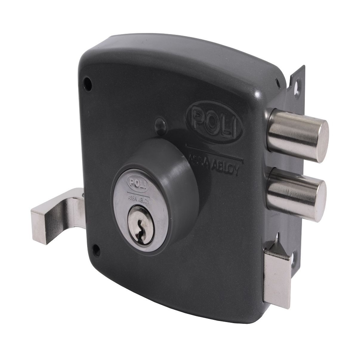 POLI - Cerradura sobreponer acceso - reja gris 2010 chilena