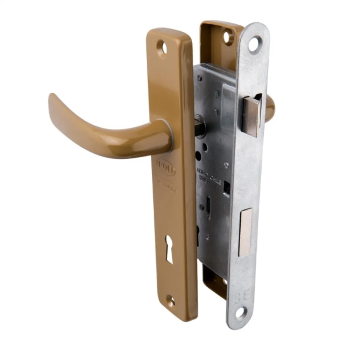 POLI - Cerradura embutida dormitorio bronce inoxidable 1915 clasica