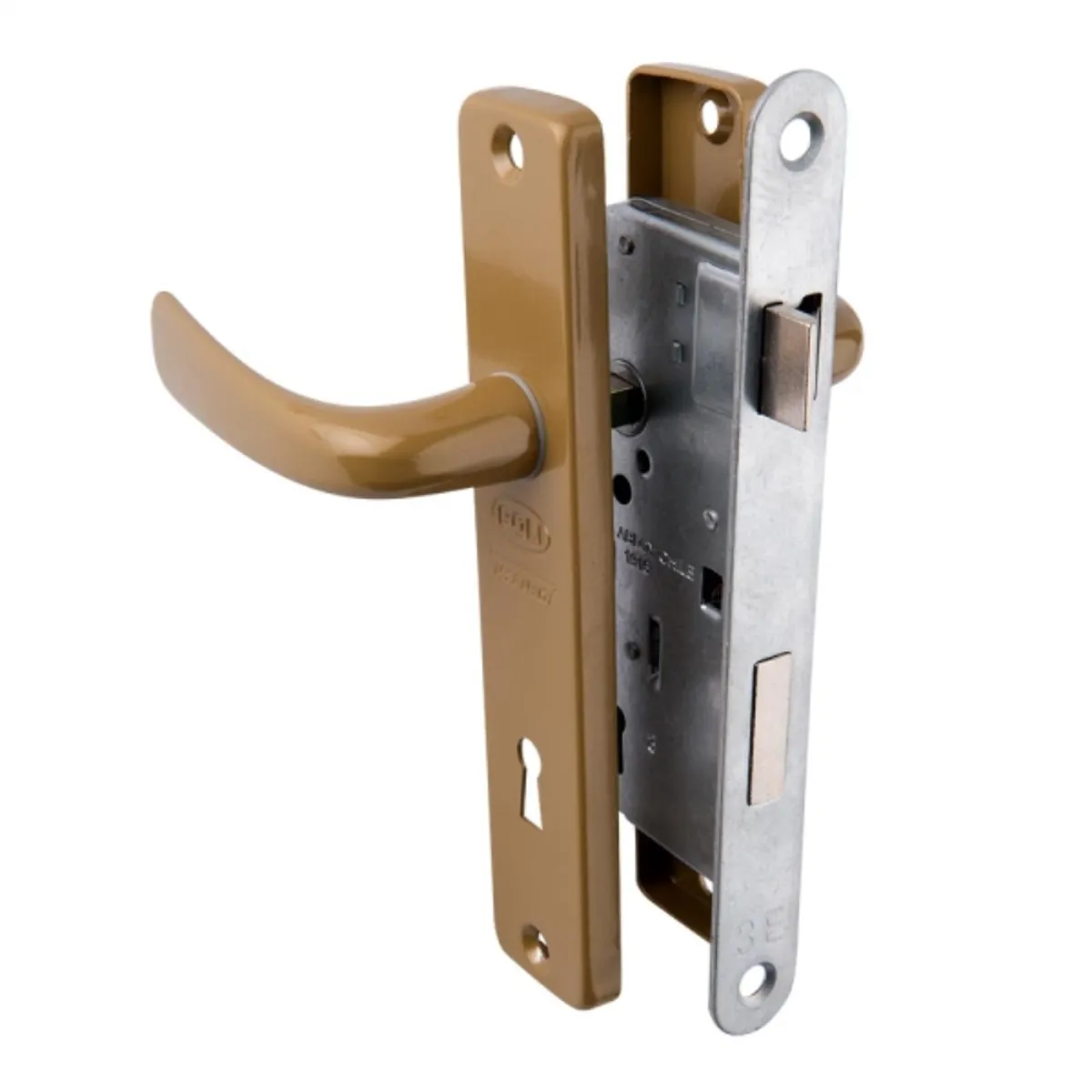 POLI - Cerradura embutida dormitorio bronce inoxidable 1915 clasica