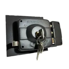 STEINHAUS - Cerradura sobreponer reja negro 202BRL