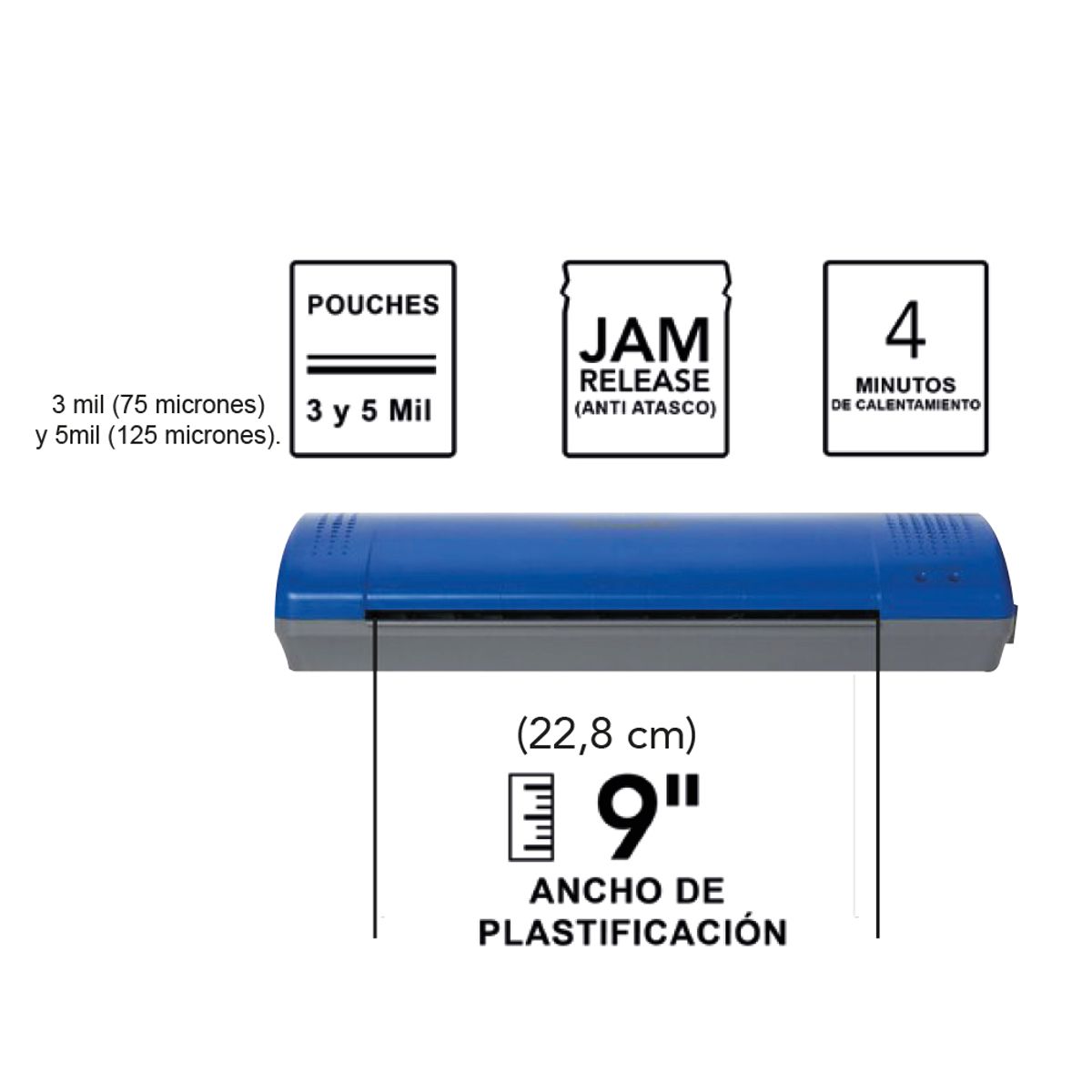 SWINGLINE - Plastificadora de Papel A4 Inspire Plus Azul