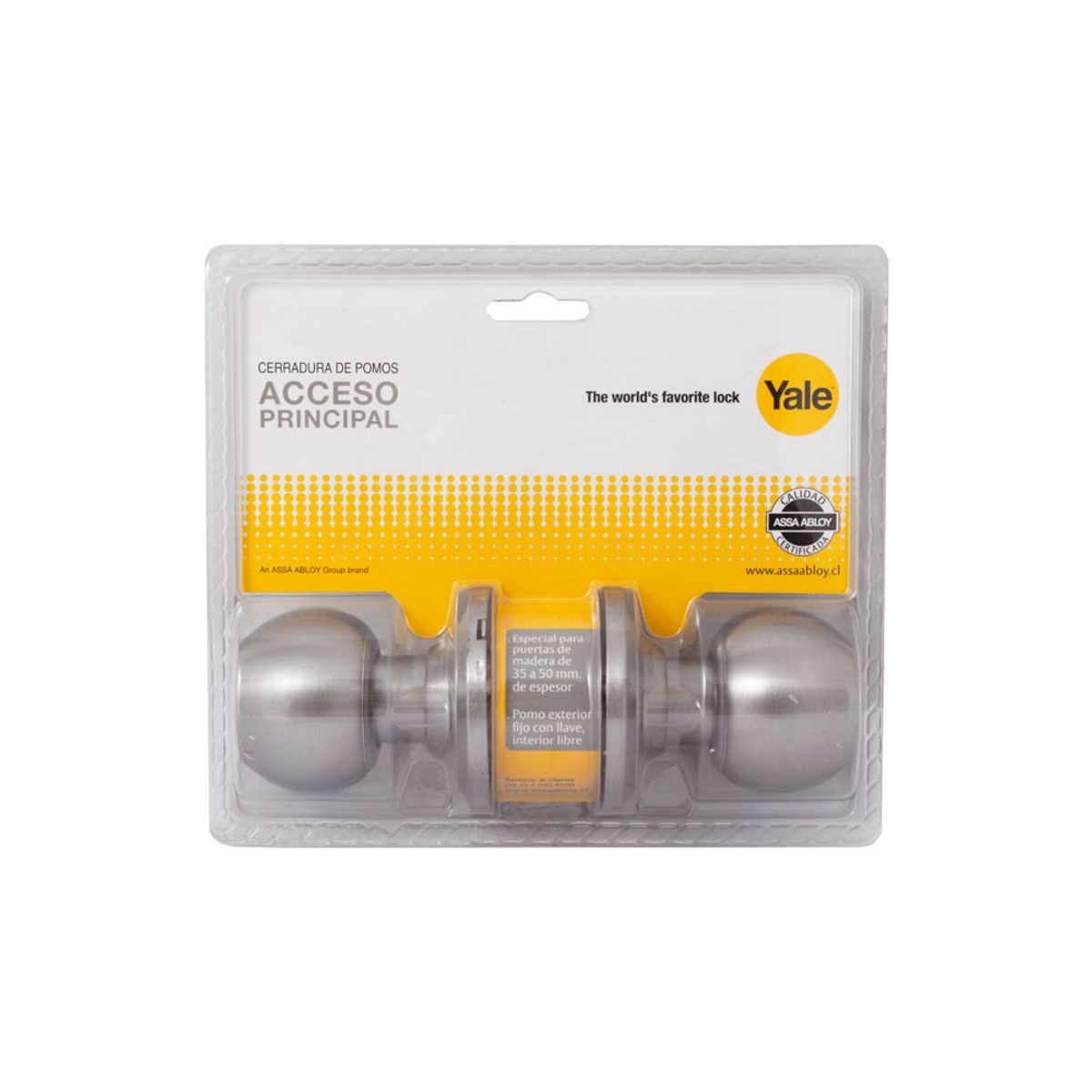 YALE - Cerradura pomo acceso acero inoxidable