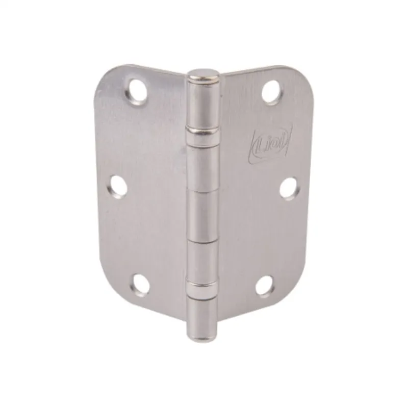 LIOI - Bisagra puerta L88 acero niquel satin 3,5x3,5" canto redondo c/rodillo 2und