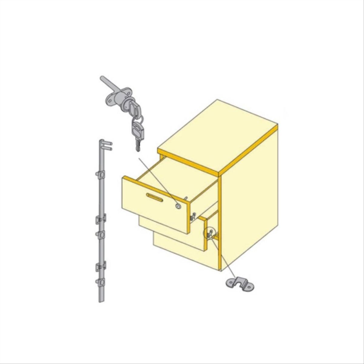 KUTZ - Cerradura Kardex frontal 1,2 mts Ex-288