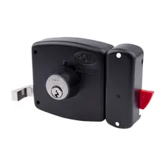 POLI - Cerradura sobreponer reja negro CI30 1995 con caja