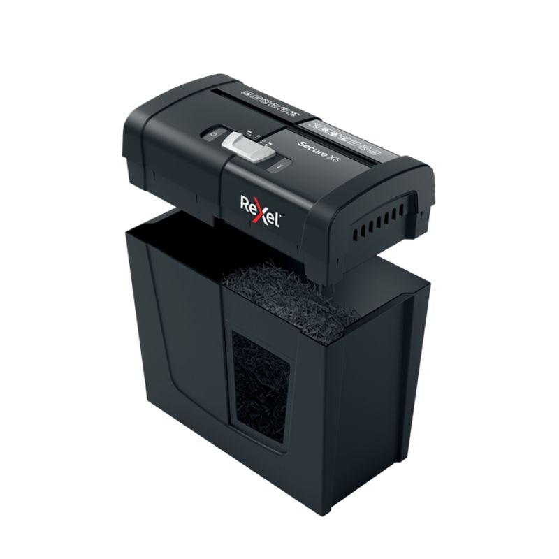 REXEL - Trituradora Secure X6 P4 4X40mm/ 6 hjs /papelero 10 Lts