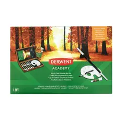 DERWENT - Set de Acrílicos en Caja de Madera 18PCS Academy