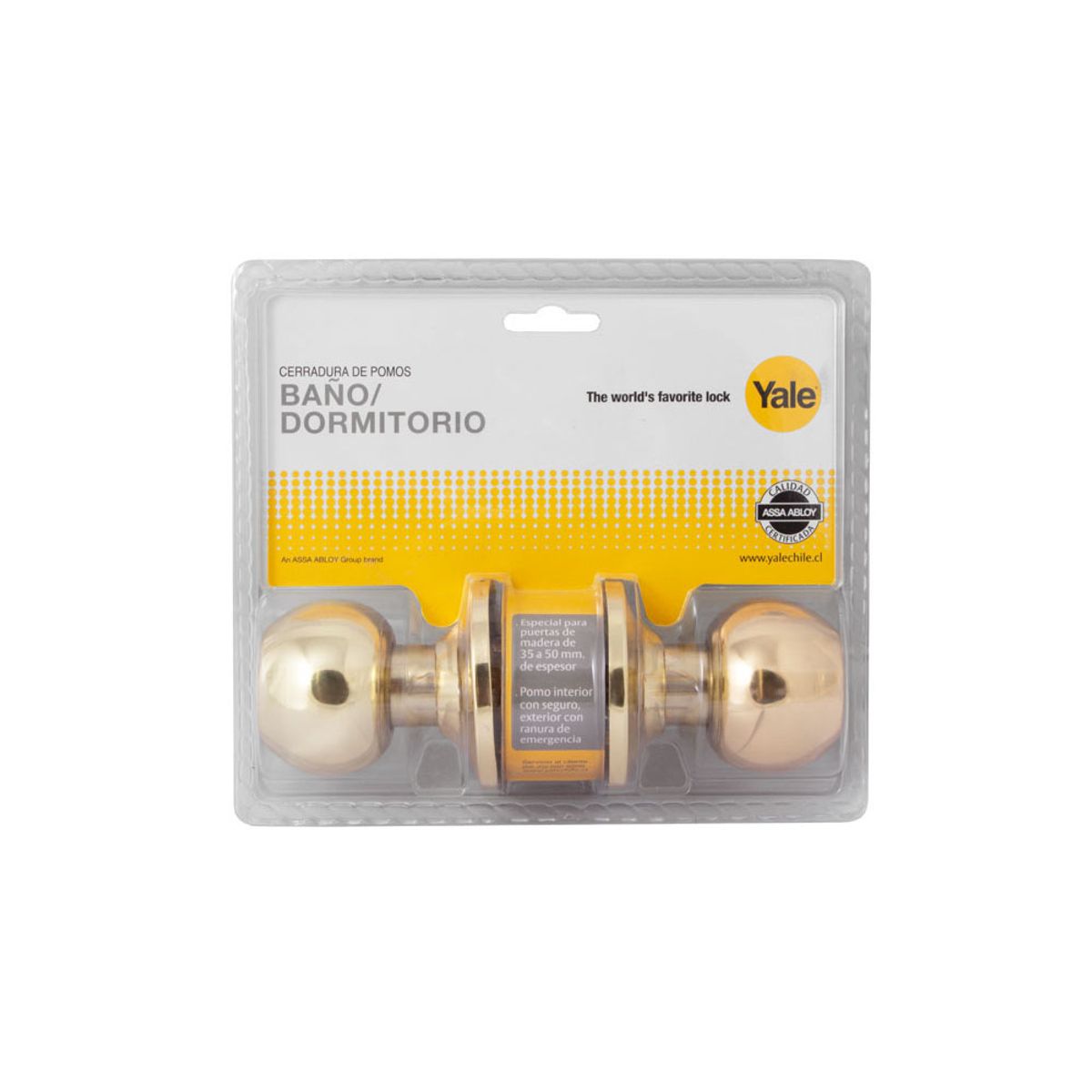 YALE - Cerradura pomo dormitorio/baño bronce