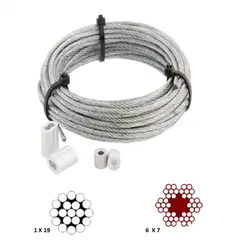 IMPORPER - Cable acero gal 6x7 + fc 1/8 ( 10mt)