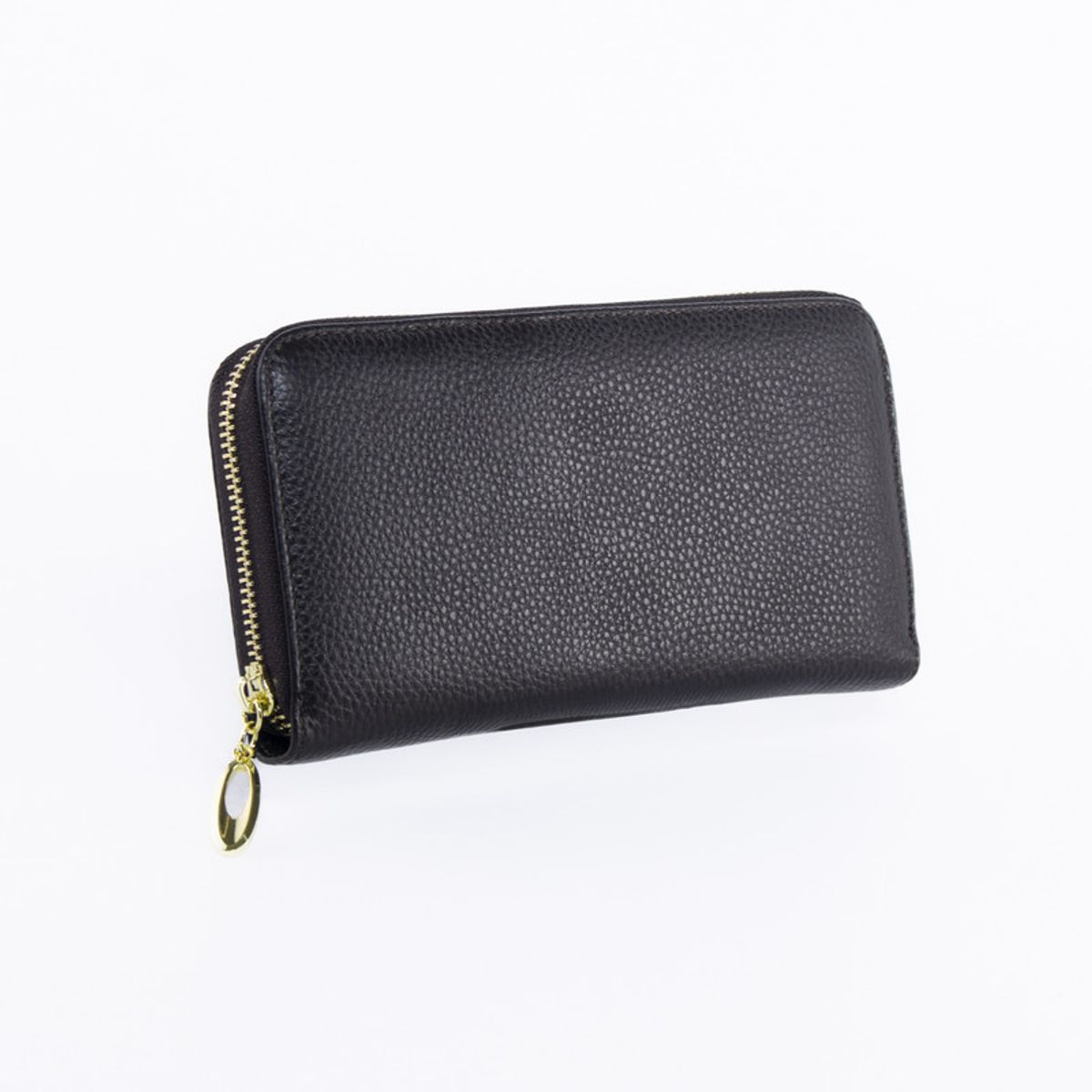 MAILEA - Billetera Con Cierre De Cuero Poroso Mailea