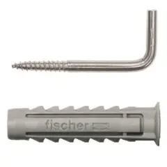 FISCHER - Tarugo Nylon SX8mm + Tor Escuadra 3 unidades