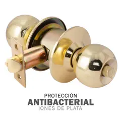 POLI - Cerradura pomo dormitorio/oficina bronce antibacterial