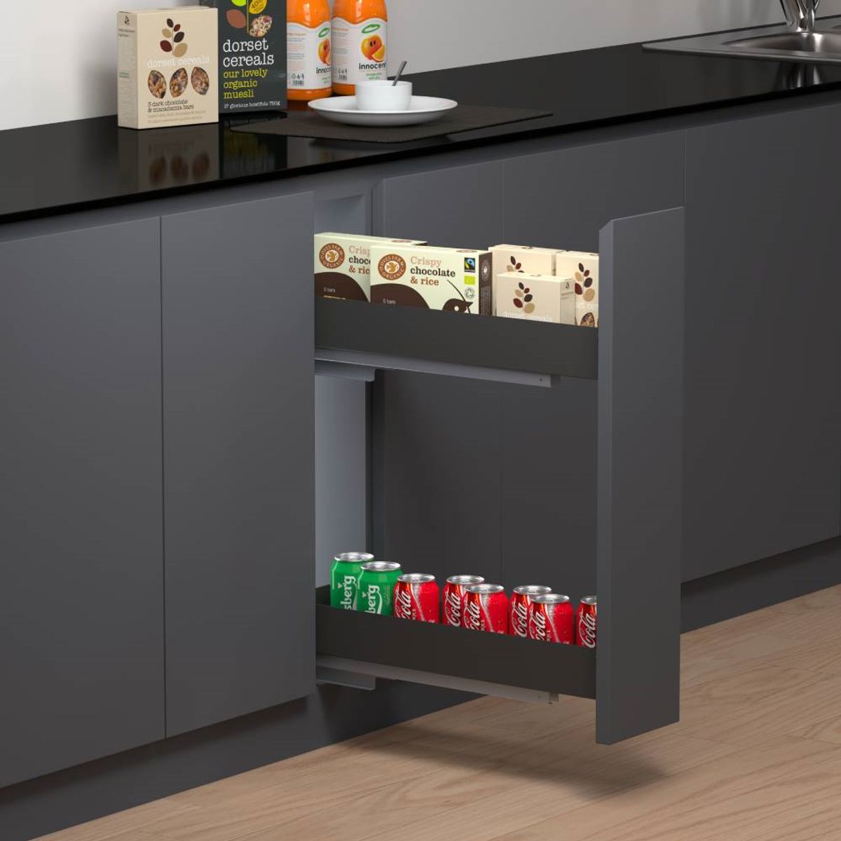 KUTZ - Especiero extraible para muebles 150mm antracita