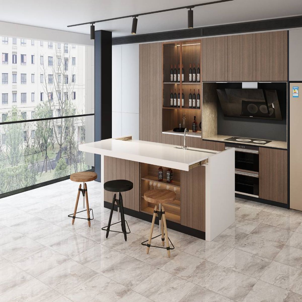 KUTZ - Guias telescopicas p/mesa oculta 750mm a 1.500mm