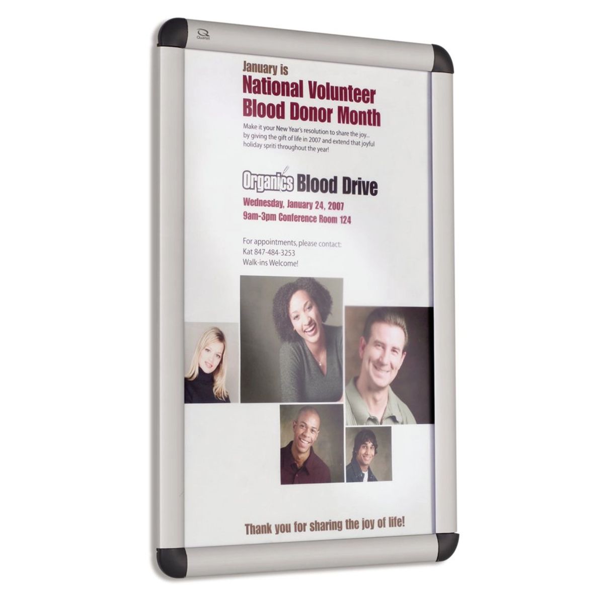 QUARTET - Señalética Clip de Aluminio para Mesa o Muralla 28x43 cm